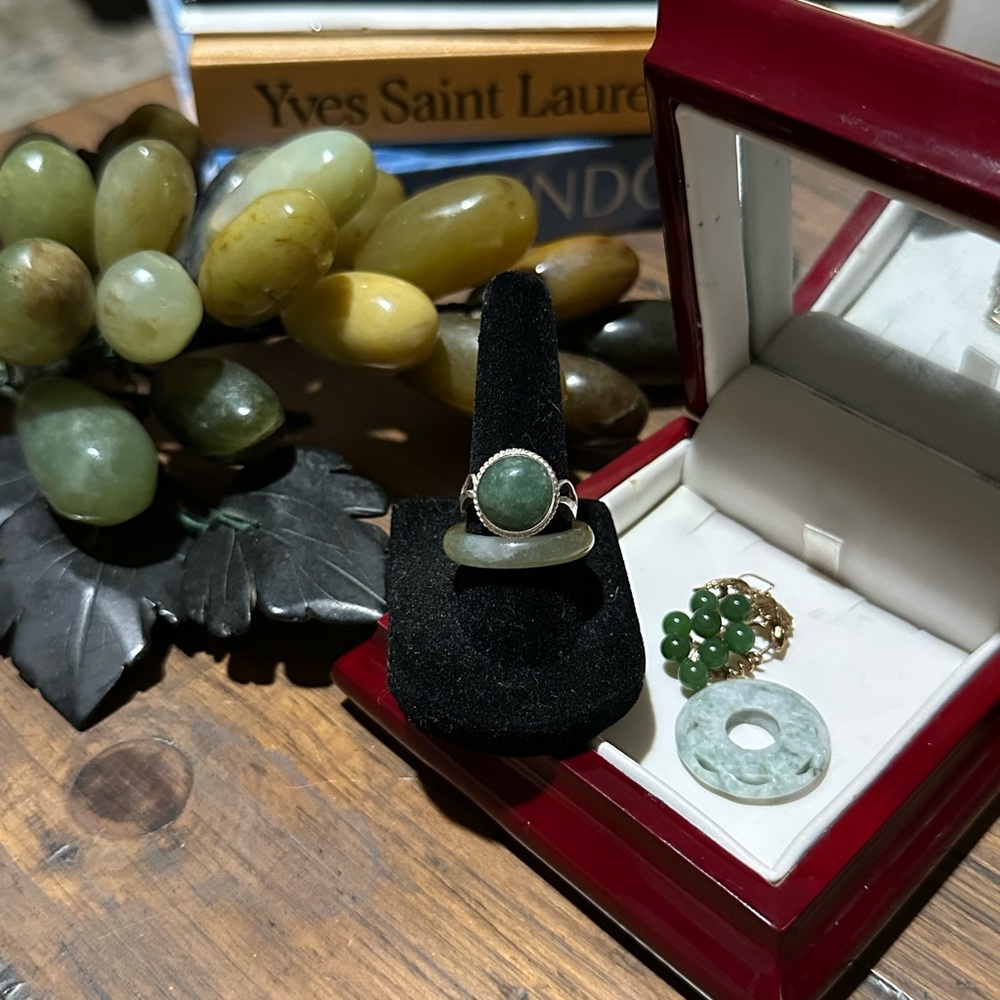 Thin Burmese Jade Stackable Ring - image 3